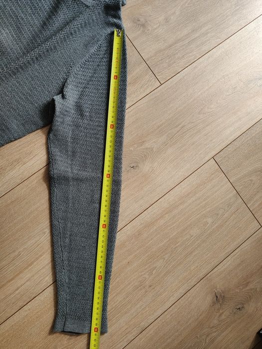 Sweter Massimo Dutti szary struktura S bawełna + kaszmir