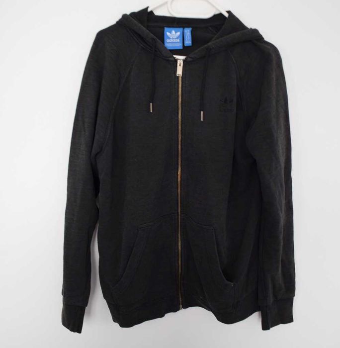 Adidas jasno czarna bluza na zamek z kapturem M l