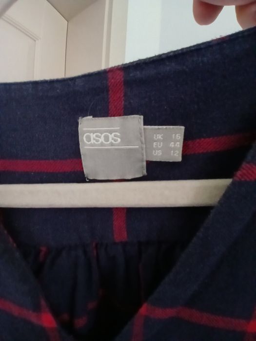 Bluzka Asos 44 XXL granatowa krata