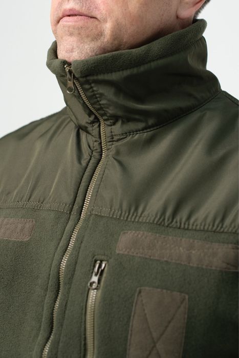 Флісова Кофта Олива зі вставками