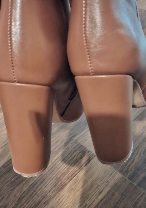 Kozaki brązowe na słupku 40 botki