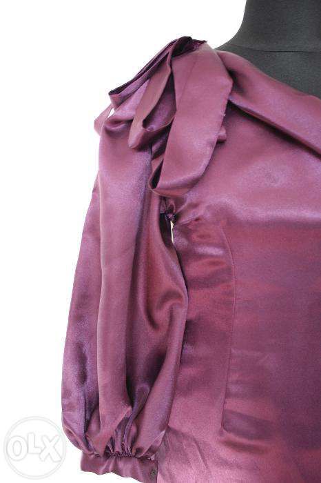Fioletowa suknia asymetryczna r. 36, handmade