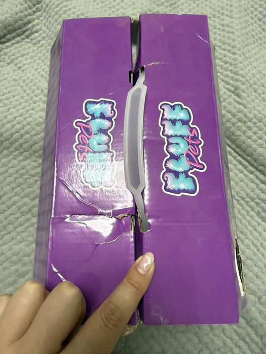 Інтерактивна іграшка Shantou Yisheng пухнастий котик Fluff pets Білий з рожево-блакитними вушками