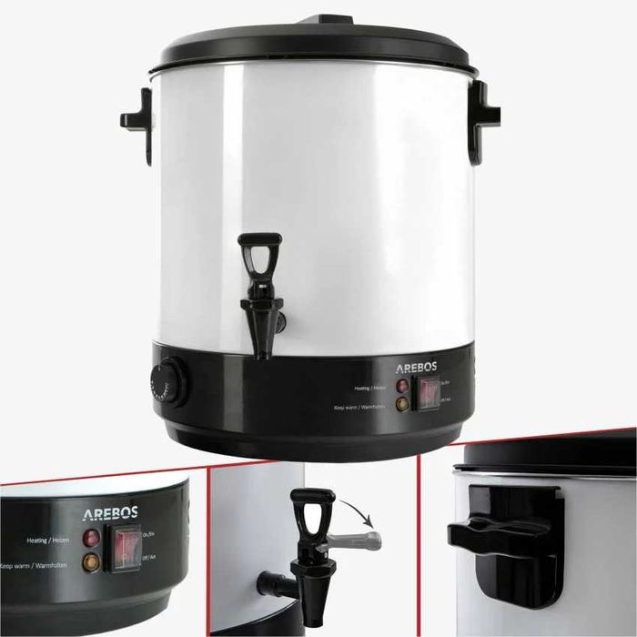 Garnek do pasteryzacji AREBOS 28 L Biały