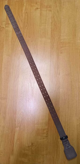 Pas wojskowy 100% naturalna skóra HAND MADE metalowe okucia 112,5 cm