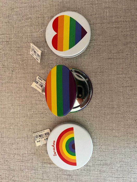 Conjunto de 3 Espelhos de Bolso Duplos - Rainbow