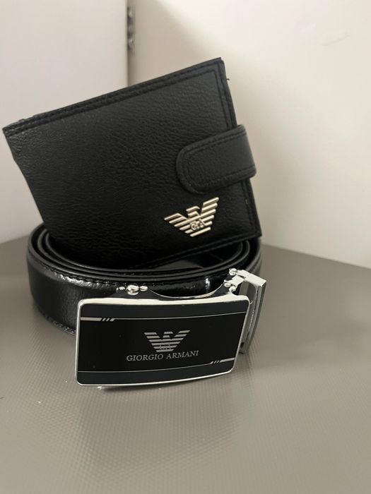 Zestaw Pasek + Portfel Męski Armani Prezent