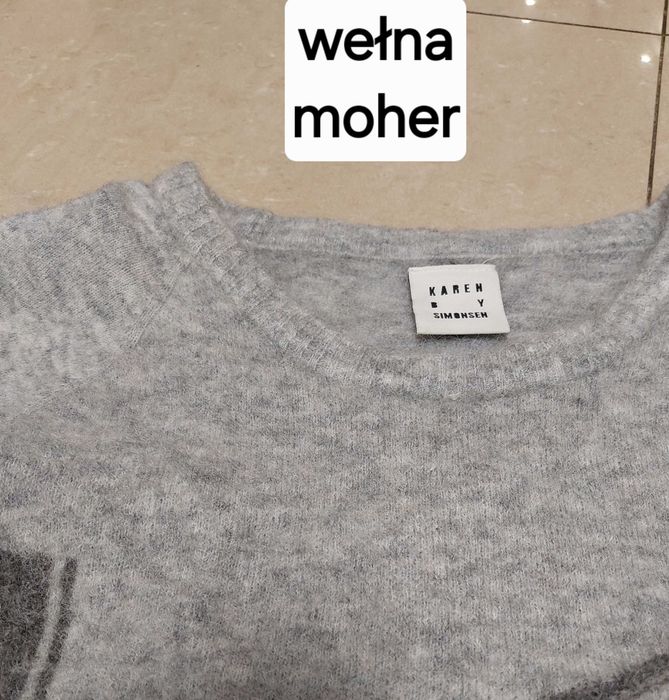 Moherowy sweter Karen by Simonsen r S 36 wełna moher