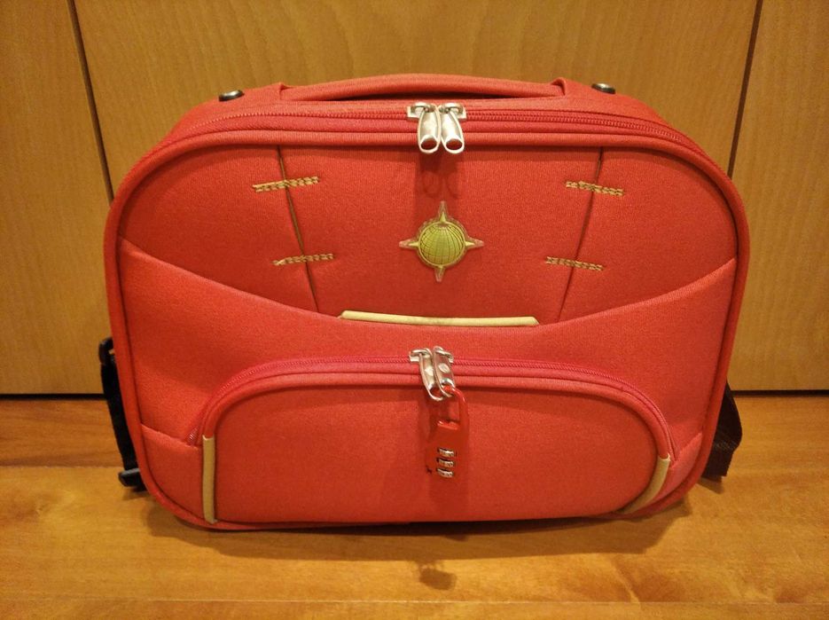 Mala de cabine / nécessaire vermelho com alça e cadeado