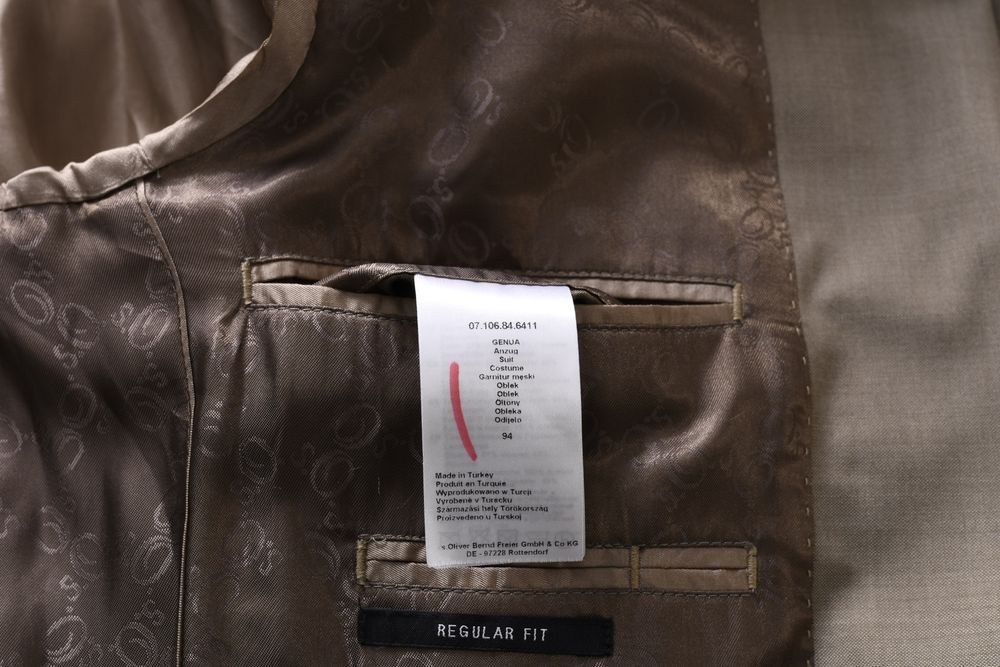 S.OLIVER beżowa marynarka męska Genua regular fit 45% wełna r. 48