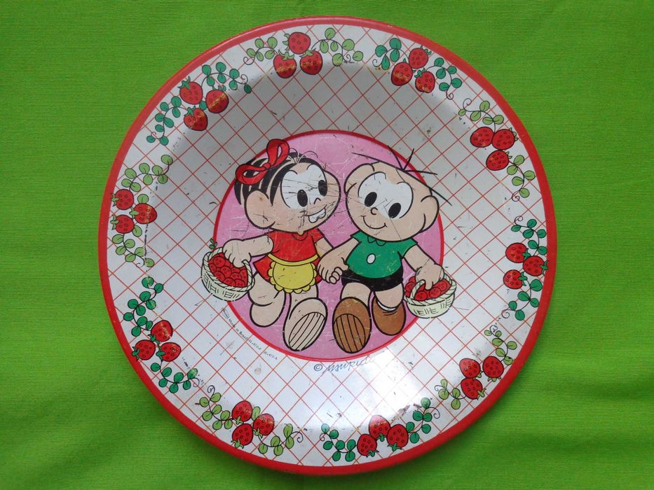 TURMA DA MÔNICA Pratos Antigos em Chapa.  Made in Brasil