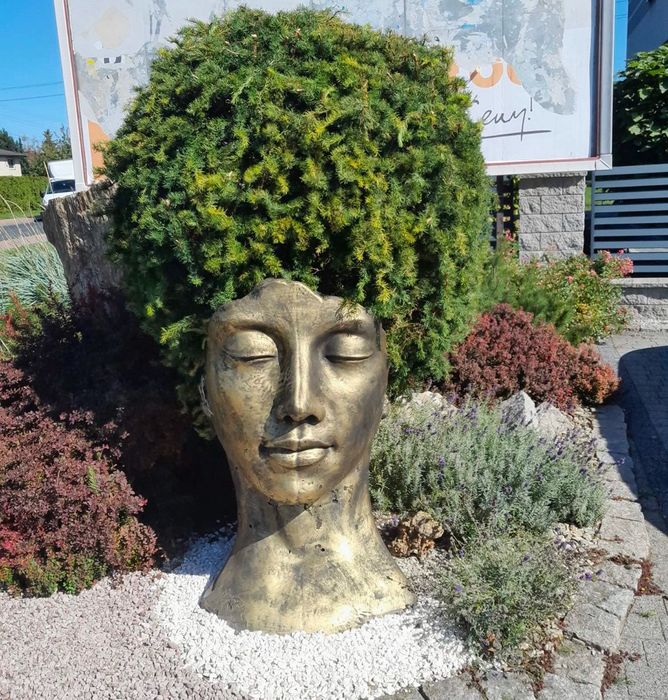 Betonowa Twarz Figura Betonowa Unikat do Ogrodu