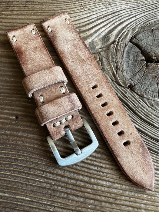 Pasek do zegarka 20 mm handmade skóra naturalna vintage