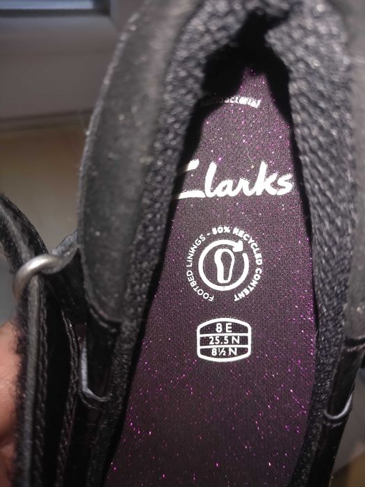 Туфли Clarks чёрные для девочки 25,5