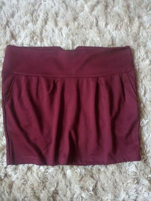 spódnica krótka mini bordowa