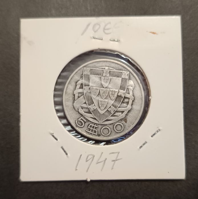 5$00 em prata de 1947 Caravelas