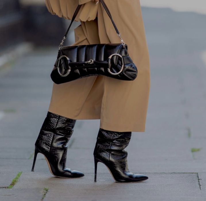 Чорні глянцеві шкіряні чоботи Paris Texas