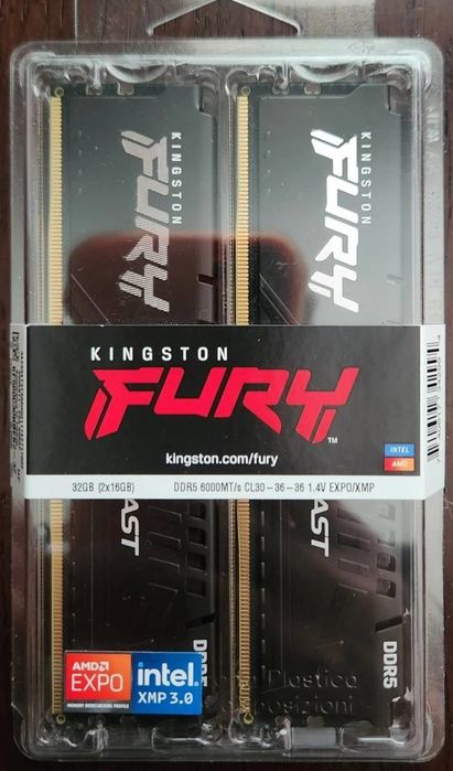 Kingston FURY Beast DDR5 32GB (2x16GB) 6000MHz CL30