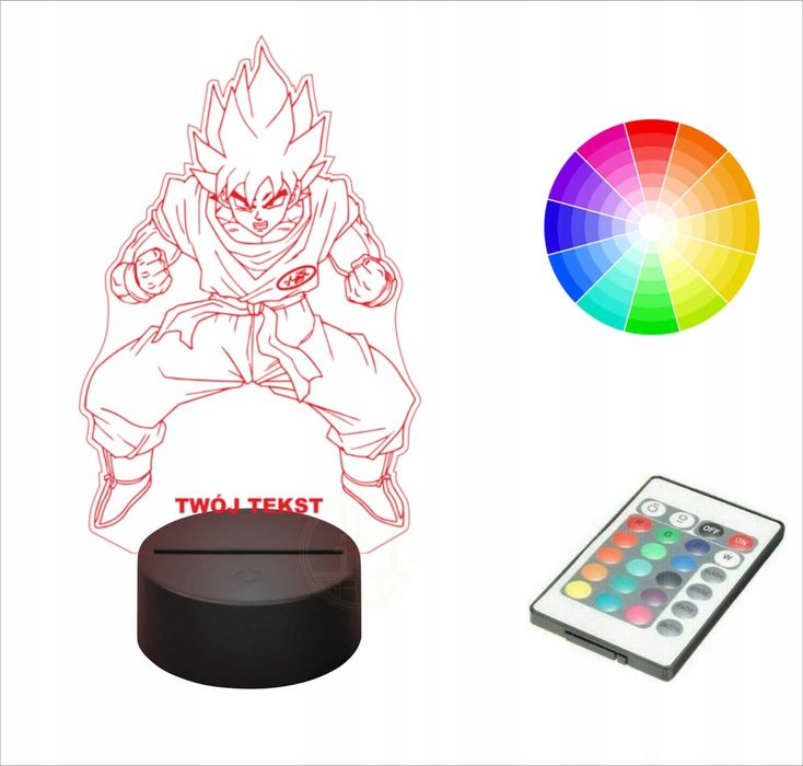 Lampka nocna na biurko led DRAGON BALL grawer IMIĘ