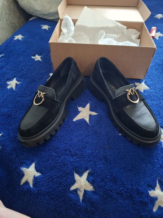 Лофери пінко шкіряні замшею жіночі