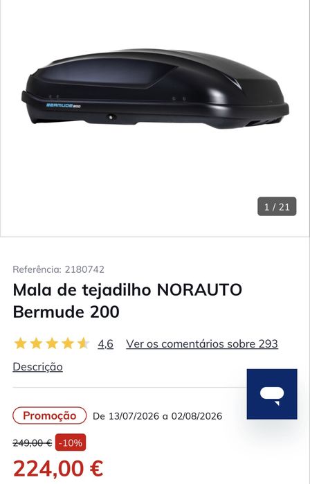 Mala tejadilho carro