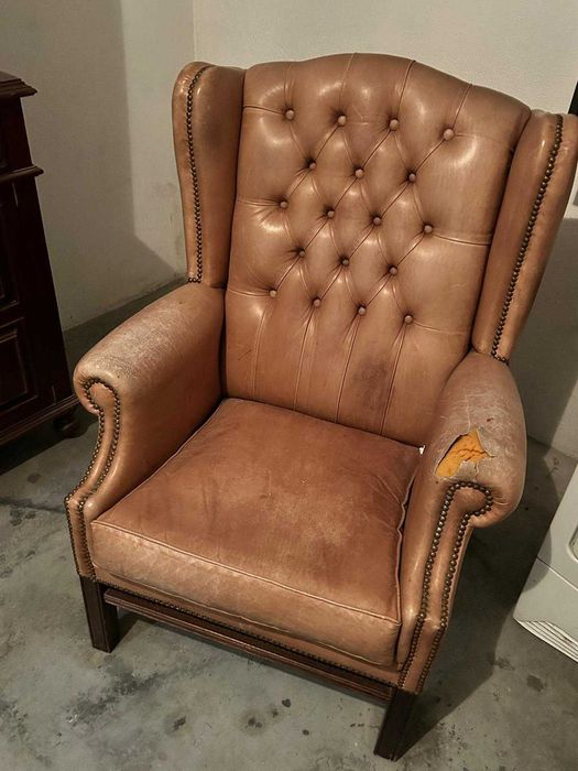Cadeirão / Poltrona em Pele - Vintage