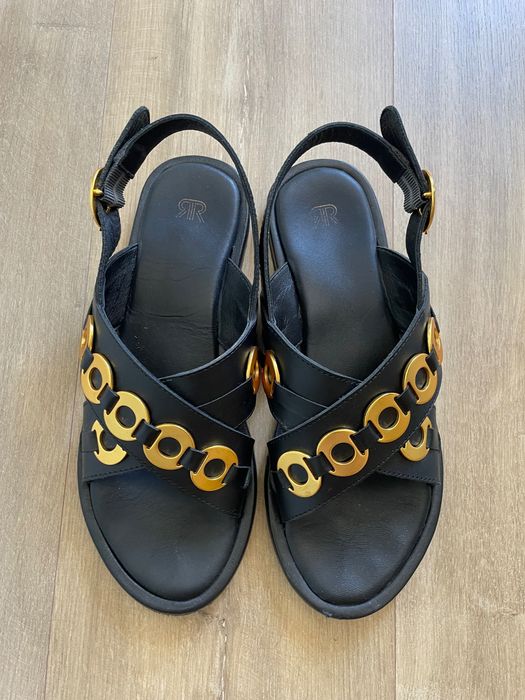Black and gold sandals by La Redoute, size 38 for women