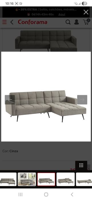 Sofá com chaise longue