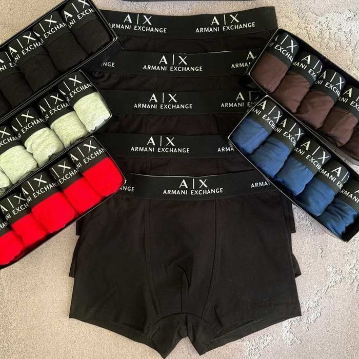 Чоловічі труси Армані, чорні/кольорові. Мужские боксеры, качественные