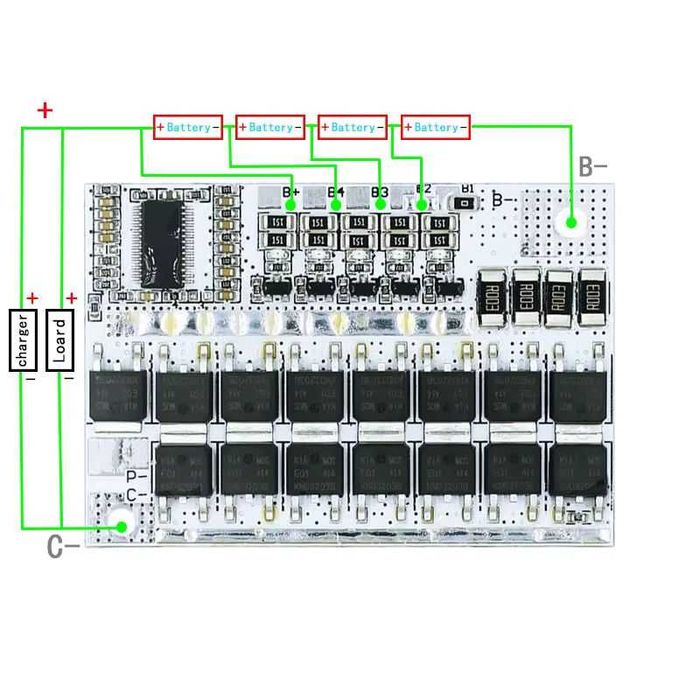 Плата защиты BMS 5S (3S, 4S) 100A 16В для LiFePO4 3.2V аккумуляторов (контроллер заряда/разряда) с балансировкой.