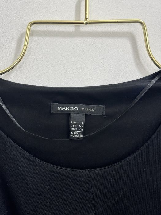 Klasyczna czarna sukienka Mango 36 S bez rekawów ozdobna elegancka