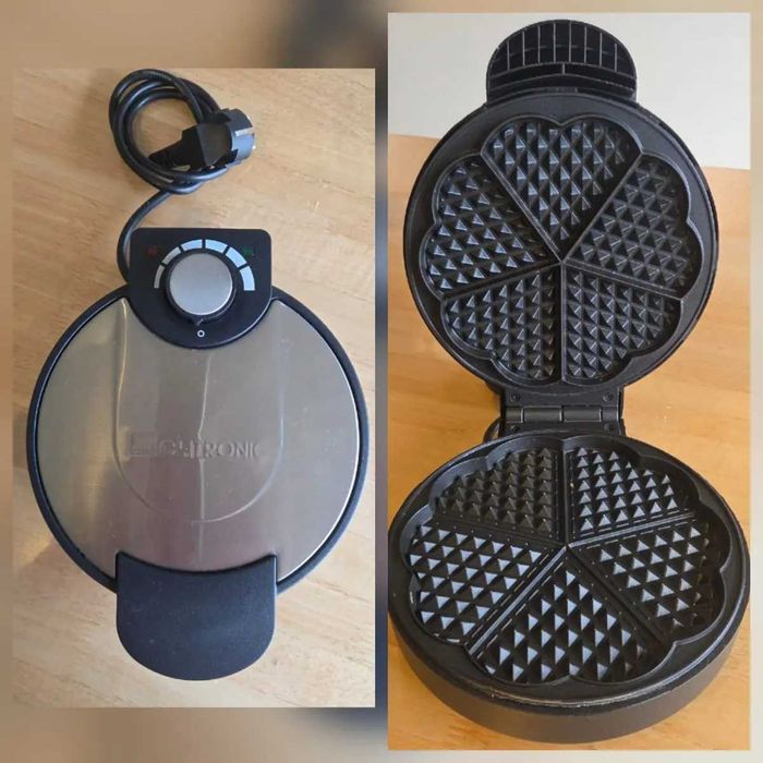Máquina de Waffles Clatronic 1000W — Formato Coração