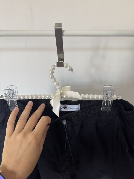 Zara spodnie spadochronowe M czarne