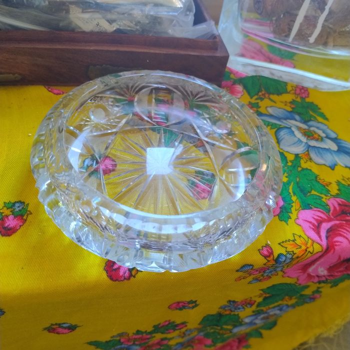 Kryształowa popielnica PRL