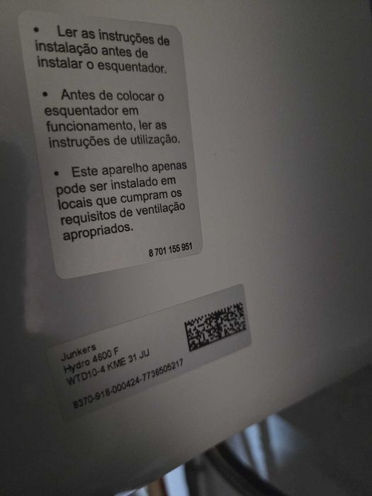 Esquentador Junkers Hydro 4600 F