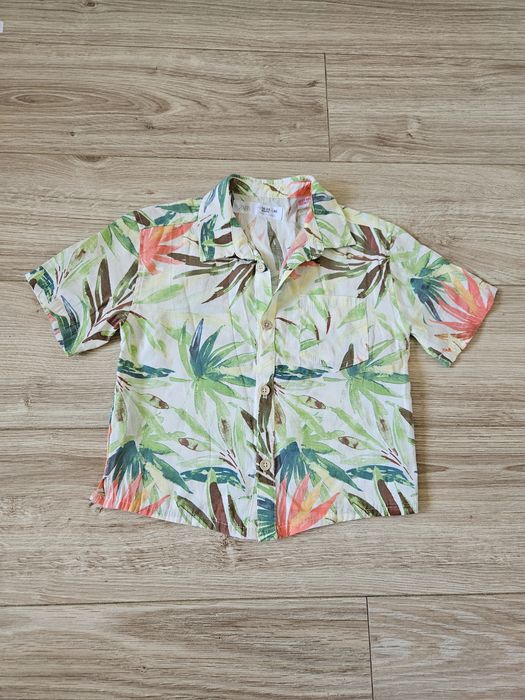 Koszula w liście jungle Zara dla chłopca jak nowa z krótkim rękawem