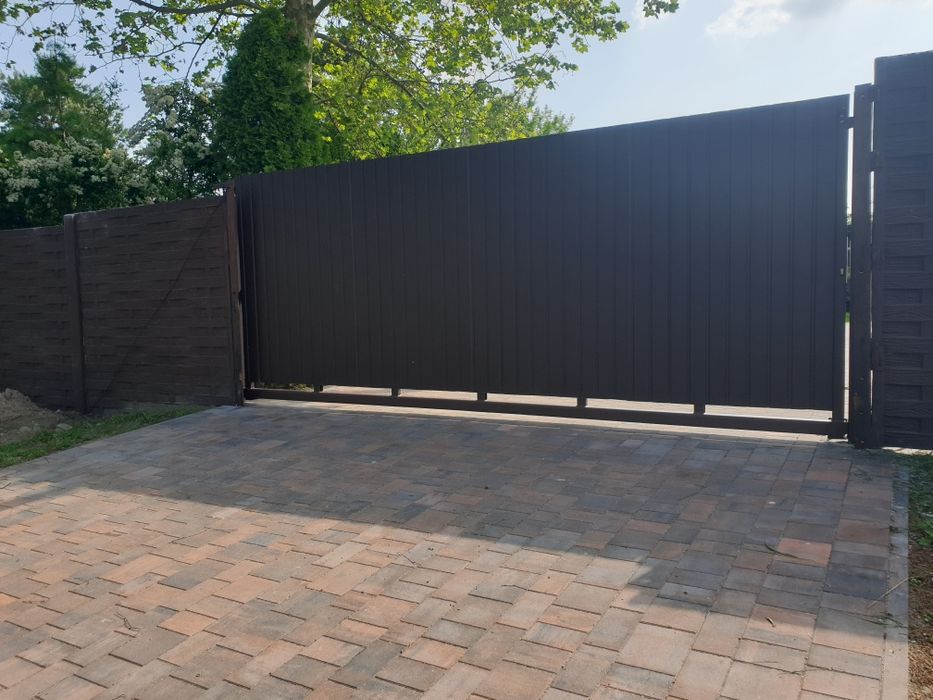 Brama przesuwna Bramy przesuwne 4m 5m skrzydlowe ocynk Panel3D ocynk
