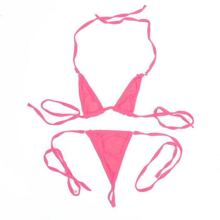 Bahama seksowne micro bikini wiązane na plażę strój kąpielowy różowy