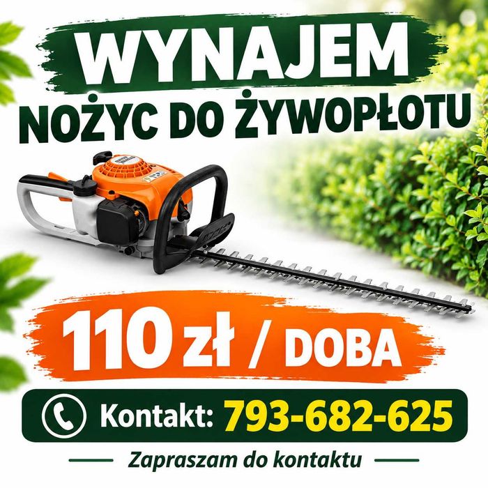 Wynajem rębaka oraz sprzętu ogrodniczego