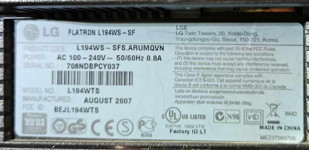 Монитор LG 19 Flatron