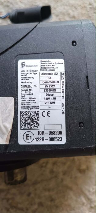 Ogrzewanie postojowe Eberspächer Airtronic S2 D2L Commercial 12V 2.2kW – Diesel