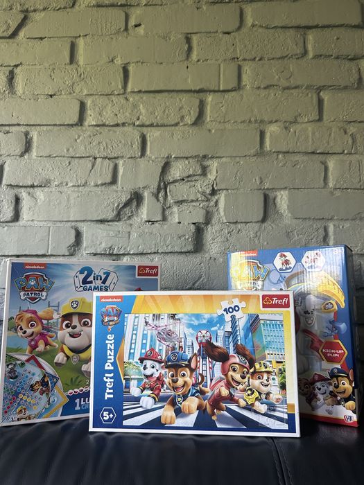 Gra 2 w 1 , puzzle, gra zrecznosciowa z serii Psi Patrol