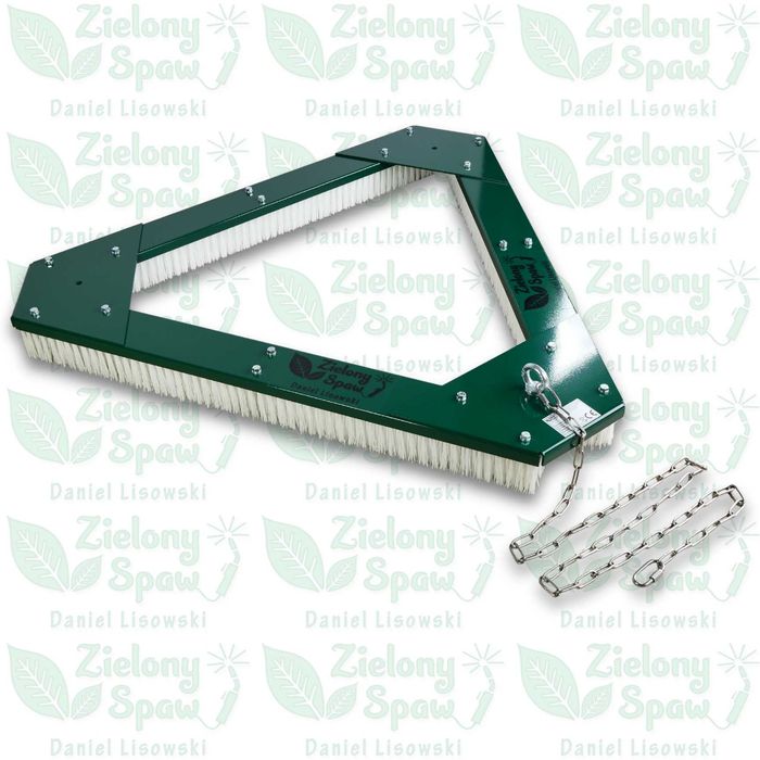 Profesjonalna szczotka do trawników | Pielęgnacja trawy naturalnej i sztucznej | Do ciągnięcia za pojazdem | Zielony Spaw