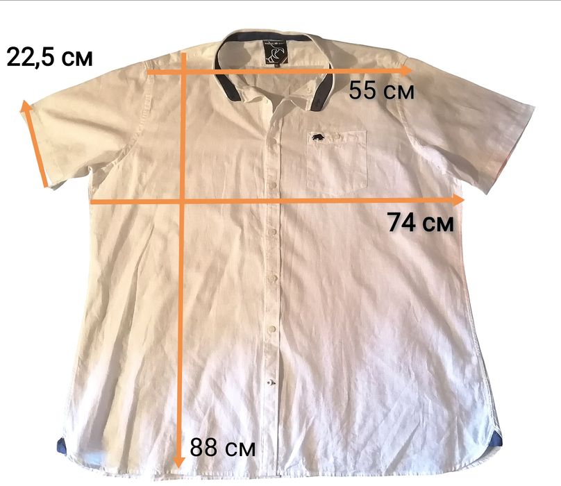 Сорочка 3XL-4XL лляна біла Raging  чоловіча стильна  святкова високий