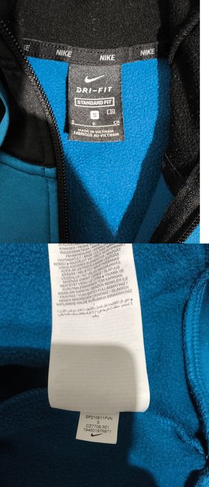 Кофта Nike™Therma Sport Clash Full Zip Sweatshirt black/blue(Оригінал)