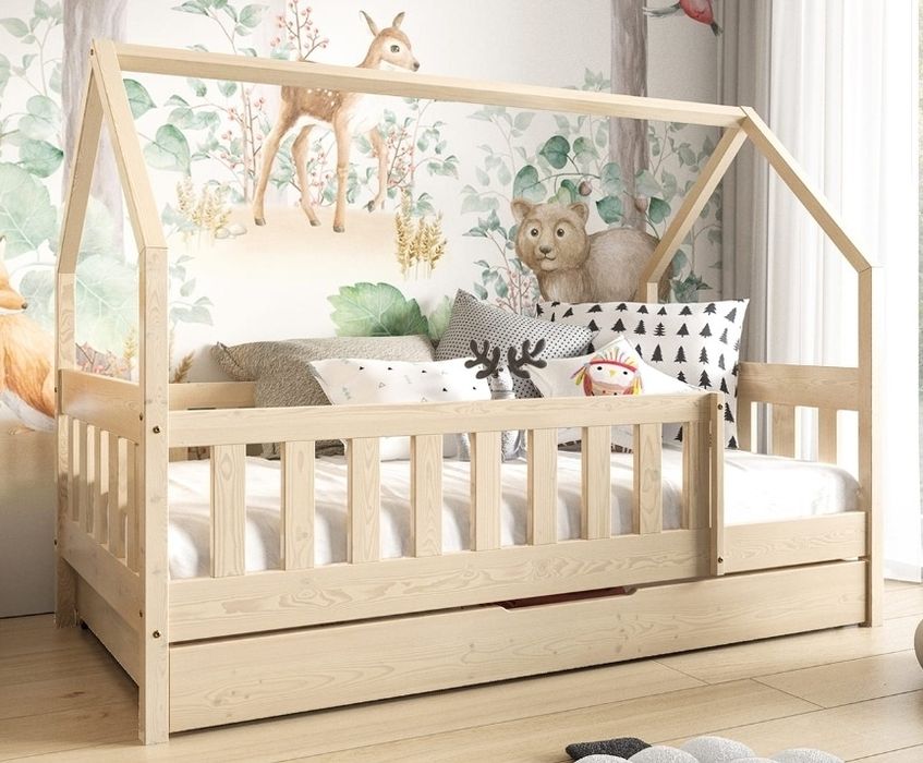 Łóżko dziecięce domek z szufladą 160x80