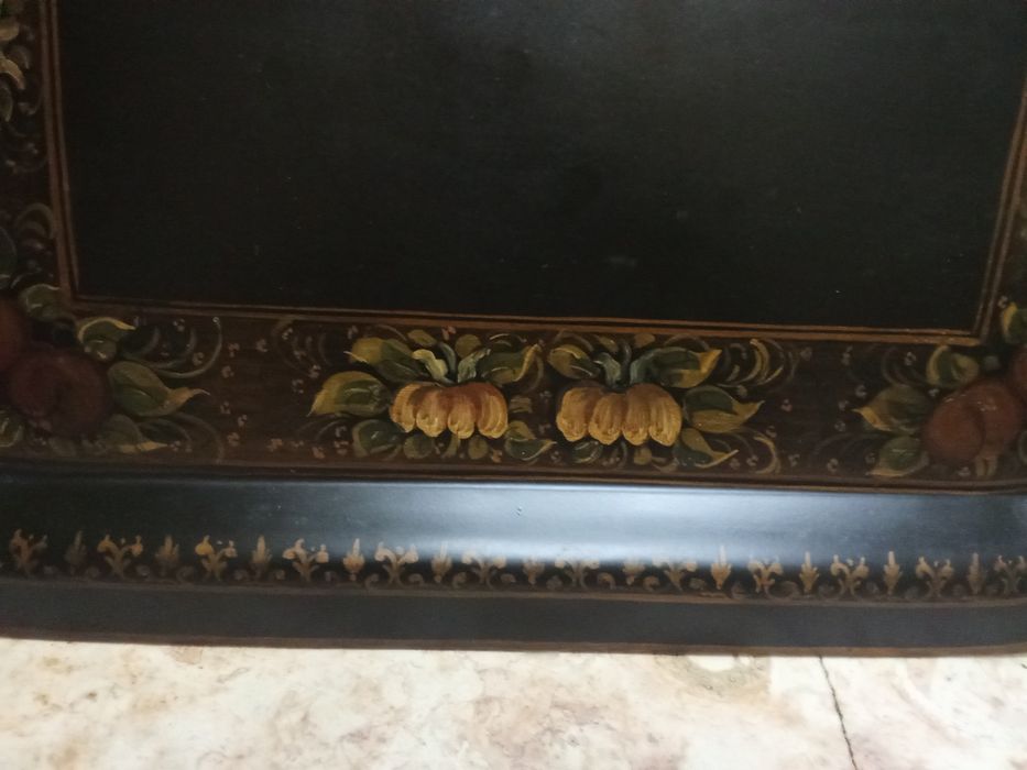 Tabuleiro antigo (chapa) pintado a óleo