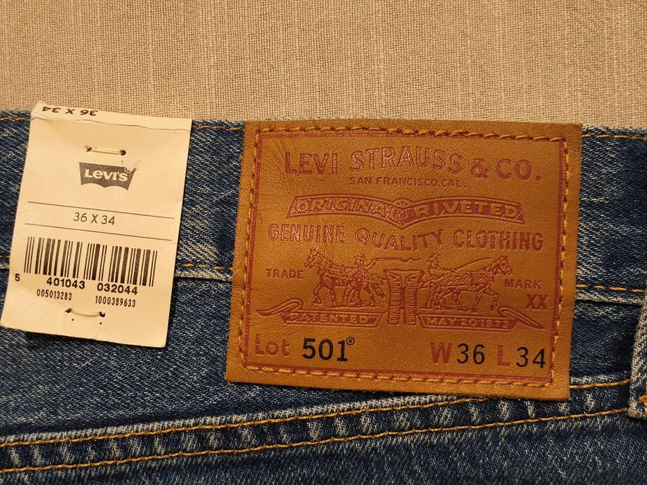 Spodnie  Levi's  Premium  501  W36 L 32  pas 96 - 100