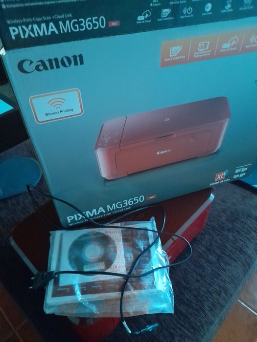 Impressora Canon MG3650 vermelha com erro ainda nao corrigido