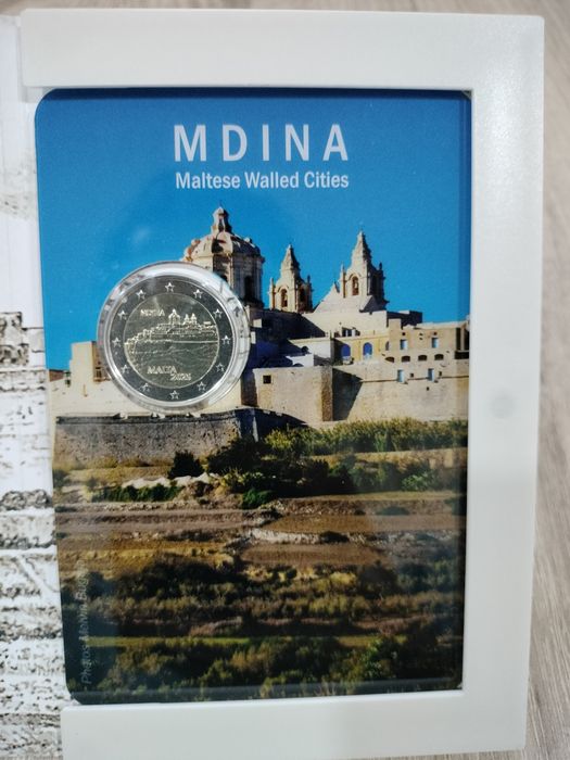 Moeda Comemorativa BNC 2€ Cidade Mdina Malta 2025